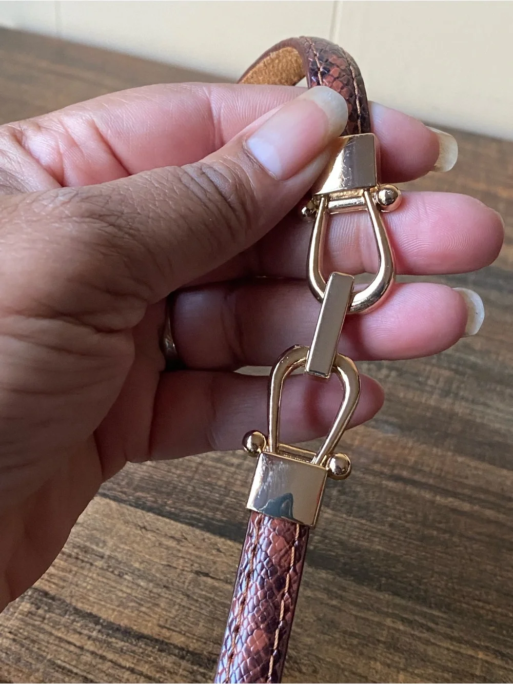 Skinny Leather Belt, 36”